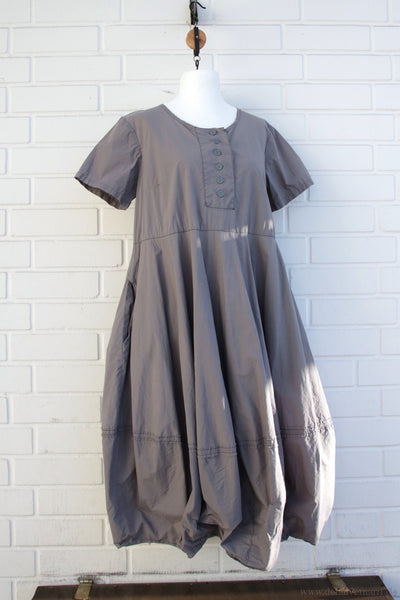 Ewa i Walla Kleid 55488 im Ballonstil, Farbe asphalt - reine Baumwolle