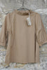 by basics Bluse 13005 in desert/caramel mit Puffärmeln - Baumwolle & Elasthan