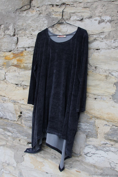 cocon commerz Privatsachen Shirt SAMTHUMOR in dunkelblau - Samt aus Lyocell Tencel