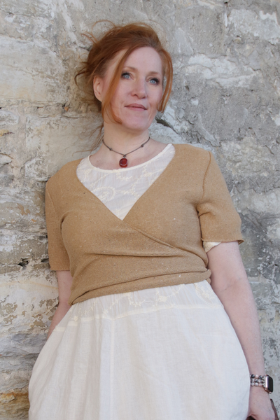 Ewa i Walla Strickjacke AINA 44149 in curry (hay) - recycelte Baumwolle